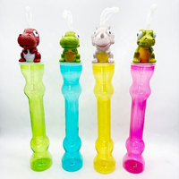 Bouteille d'eau en plastique personnalisée ZB Wholesale 500 ml pour fête, motif dinosaure, avec paille et couvercle, sans BPA, écologique, pour aliments