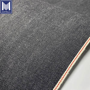 Tessuto Denim Cimosato da 14-15oz per Jeans da Uomo a Vita Media in Stile Giapponese Nero <span class=keywords><strong>Mercerizzato</strong></span> Grezzo non Lavato 100% <span class=keywords><strong>Cotone</strong></span> - Product Image 5