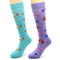 Alti al ginocchio di Sport di Compressione Calzini Personalizzato Private Label Unisex Ciclismo 15-20 mmhg Alti Al Ginocchio Divertimento Da Corsa Da Ginnastica Per delle donne Degli Uomini