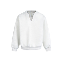 Sweat-shirt à col rayé superposé personnalisé en usine, style preppy décontracté à col en V, pull à manches longues pour hommes