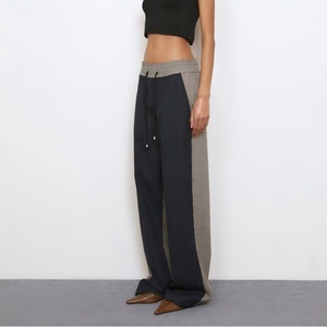 Nouvel Arrivage – Jean Baggy Femme Taille Haute avec Logo Personnalisé, Détail Rayé sur le Devant, Lavage Vintage, Coupe Large en Denim - Product Image 2