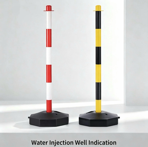 Poteau de signalisation routière portable jaune et noir de 85 cm, remplissable, en PP moulé par injection, pour <span class=keywords><strong>la</strong></span> sécurité routière - Product Image 1