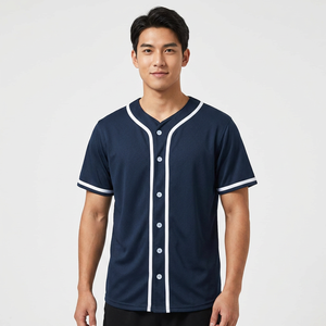 Men's Blank Baseball Jersey <b>White</b> <b>Button</b> Down Short Sleeve V-Neck Sports Shirt with Black Piping Custom Team Uniform - Product Image 4