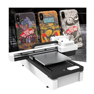 Mini impresora uv de superficie plana, máquina de impresión uv de inyección de tinta digital de 6 colores para caja de teléfono de cerámica, madera de vidrio, 6090 cm
