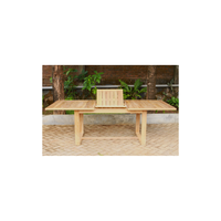KAG TAB17 Ausziehbarer Teakholz-Gartentisch mit Schlankem Modernem Design und Erweiterbarer Tischplatte - Gartenmöbel