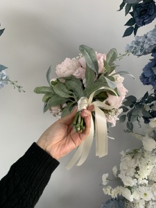 Ramo de <span class=keywords><strong>Novia</strong></span> al por Mayor, Ramo de Mano de Seda Artificial <span class=keywords><strong>Rosa</strong></span> Claro para Novias - Product Image 6