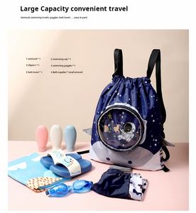 Bolsa de natación impermeable para niños, <span class=keywords><strong>mochila</strong></span> portátil con cordón de gran capacidad, diseño de dibujos animados, separación de ropa seca y húmeda - Product Image 6