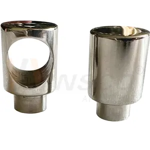 Usine C 304 316 accessoires de poteau de balustrade miroir support de barre ronde en acier inoxydable satiné pour tuyau 19mm 3/4 ''Passant aveugle