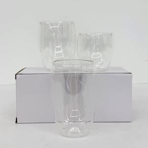 Vaso de doble pared de borosilicato resistente al calor de 8oz, 12oz, 15oz para vino, té, leche, cerveza, ideal para envolturas UV DTF - Envío desde almacén de EE. UU. - Product Image 3