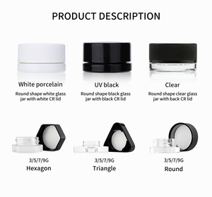 5ml 9ml dày màu đen thủy tinh Cube vuông <span class=keywords><strong>container</strong></span> mỹ phẩm Vòng tập trung lọ UV tím đen Jar <span class=keywords><strong>container</strong></span> cho sáp dầu - Product Image 5