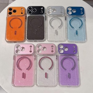 เคสโทรศัพท์มือถือแบบแม่เหล็กใสกันกระแทก รุ่นใหม่ล่าสุด วัสดุโลหะ ประดับกลิตเตอร์ สำหรับ iPhone 17 16 15 14 13 pro max  ฝาหลังแข็ง สำหรับผู้หญิง - Product Image 1