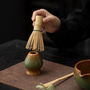 Handmade Kiln Glaze Starry Sky Matcha Set, Japanese Style Matcha Whisk Stand & Tea Bowl Professional Tea Making <b>Tools</b> - Product Image 3