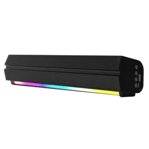 Surround Sound Portable Computer SoundBar Speaker Blue tooth V5.3 PC Sound Bar with Colorful RGB Lights for Desktop Laptop Phone