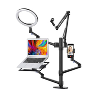Vente en gros de micro de bureau avec anneau lumineux à LED pour la diffusion en direct et le téléphone portable comprenant un microphone pour l'éclairage photographique