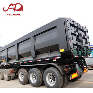 Semi-<span class=keywords><strong>remorque</strong></span> à benne basculante hydraulique à pointe arrière en acier robuste personnalisée, capacité <span class=keywords><strong>de</strong></span> 100 tonnes pour le transport <span class=keywords><strong>de</strong></span> marchandises <span class=keywords><strong>de</strong></span> construction - Product Image 3