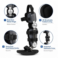 Attelle de cheville articulée réglable pour chien, post-opératoire, avec cadre en plastique respirant, pour correction de la marche et stabilisation des ligaments fracturés