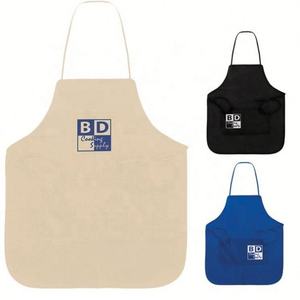 Delantal de cocina de cintura sin mangas no tejido de algodón estampado personalizado-Diseño informal lavable duradero - Product Image 1