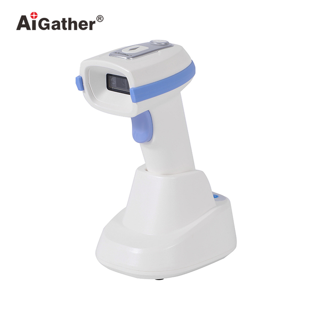 2D Barecode Scanner with Base Handheld Wireless Barcode Scanners Blue-tooth Cordless Scanning Gun Plug and Play No Need Driver