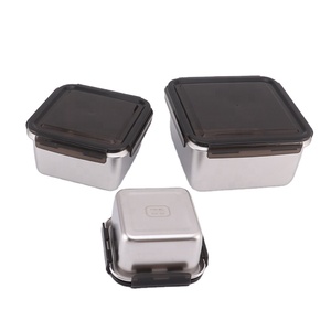 Thép không gỉ Hộp Ăn Trưa trẻ em kim loại Bento hộp lò vi sóng an toàn thực phẩm <span class=keywords><strong>container</strong></span> với khóa clip cho văn phòng trường làm việc và cắm trại - Product Image 1