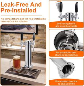 Piezas <span class=keywords><strong>de</strong></span> kegerator <span class=keywords><strong>de</strong></span> torre <span class=keywords><strong>de</strong></span> <span class=keywords><strong>cerveza</strong></span> <span class=keywords><strong>de</strong></span> doble <span class=keywords><strong>grifo</strong></span> con control <span class=keywords><strong>de</strong></span> flujo ajustable mejorado con kit <span class=keywords><strong>de</strong></span> instalación <span class=keywords><strong>completo</strong></span> - Product Image 3