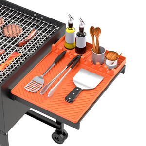 Alfombrilla de silicona naranja para utensilios de parrilla con almohadilla antigoteo y espátula, para parrilla exterior y encimera de cocina, Tariff Reduction - Product Image 1