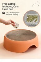 Arbre à chat intelligent avec griffoir en carton et lit en bois, design durable à 2 niveaux, base antidérapante résistante à l'usure, planche à gratter pour chat
