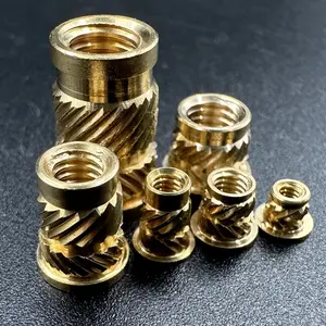 Custom Brass Insert Knurled Nut CNC Processing Molding Insert Copper Nut M2 M3 M4 M6 M8 Flanged Brass Thread Insert