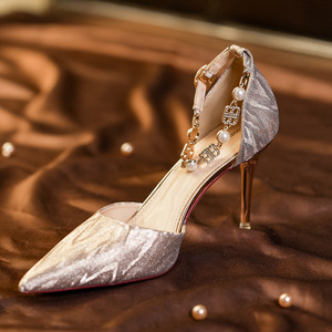 6692-3 Zapatos de Tacón Alto para Novia con Punta en Pico y Tacón de Aguja, con Correa en T, Estampado Animal, Satén, Zapatos de Boda para Mujer - Product Image 4