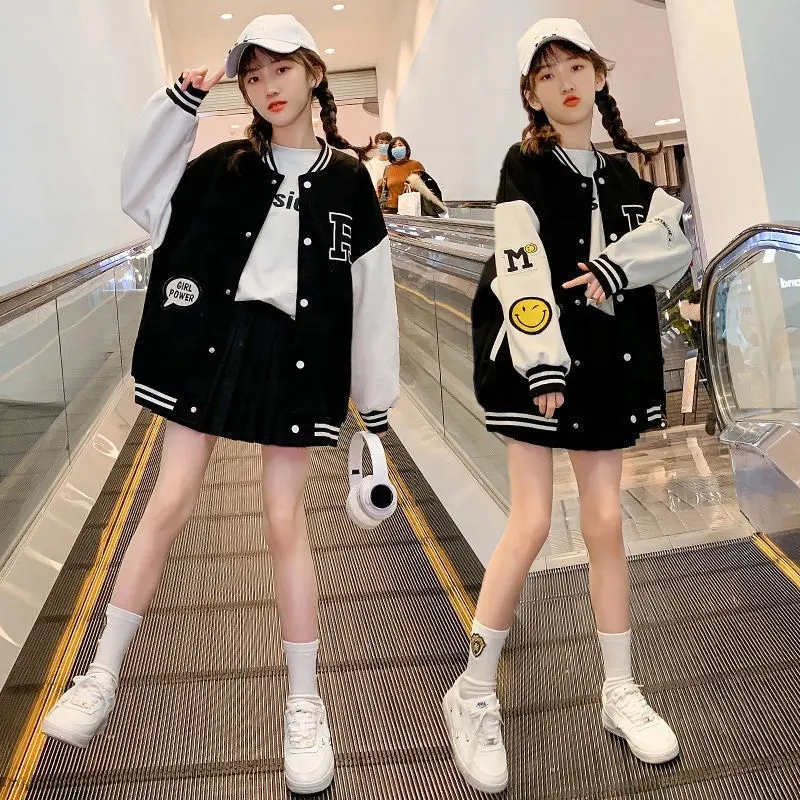 Children's Korean Style Autumn Jackets Teenager Leisure Baseball Bomber Tiny School Uniform Kids Clothes For Teen Quilted Coats