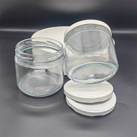 Food Grade botol penyimpanan kaca Jelly madu 12oz, botol penyimpanan bulat transparan 300ml 350ml dengan tutup logam kedap udara