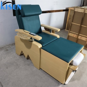 Kisen Factory Wholesale Solid Wooden Custom Leather Plumbing Manicure Pedicure Chair With <b>Back</b> Massage - Product Image 2