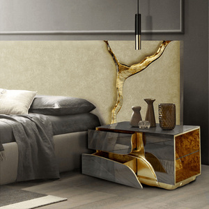 <span class=keywords><strong>Letto</strong></span> di Lusso Boca Do Lobo in Metallo Dorato, Struttura per <span class=keywords><strong>Letto</strong></span> <span class=keywords><strong>Matrimoniale</strong></span> di Design Artistico, Arredamento di Alta Gamma per Villa, Testiere Personalizzate - Product Image 4