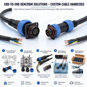 Conector de Aviación Impermeable SP20SF IP68 con Brida Cuadrada, Contactos de Soldadura de 2, 3, <span class=keywords><strong>4</strong></span>, 5, 7, 9, 12 Pines, 30A 500V, Enchufe y Tomacorriente, CE RoHS - Product Image 5