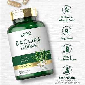 อาหารเสริมสุขภาพ <span class=keywords><strong>Bacopa</strong></span> <span class=keywords><strong>monnieri</strong></span> แคปซูล | 180แคปซูล | อาหารเสริมปราศจากกลูเตน - Product Image 6