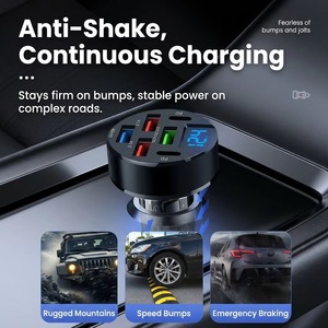Nouveaux Produits Chargeur de Voiture Premium 100W à 6 Ports avec Affichage de Tension pour <span class=keywords><strong>iPhone</strong></span> 17 16 15 Samsung S26 S25 <span class=keywords><strong>Prise</strong></span> d'Alimentation Sûre et Stable - Product Image 4