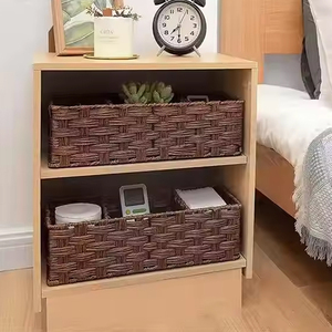 Tessuto artificiale impermeabile in <span class=keywords><strong>vimini</strong></span> a 3 sezioni marrone per l'organizzazione e la decorazione del bagno - Product Image 6