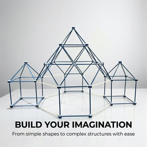 Kit de construction de tente-fort éducatif DIY 145 pièces, jouets interactifs parent-enfant, blocs de construction rotatifs - Product Image 4