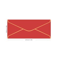 Portefeuille pour cartes cadeaux de mariage, enveloppe DL n°5, style occidental, papier épais de luxe, bordure dorée, impression de logo personnalisée pour anniversaire