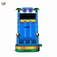 Toboggan aquatique gonflable commercial en PVC à double piste pour adultes avec piscine pour location événementielle