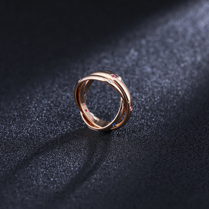 S925 스털링 실버 18K 금도금 오벌 컷 베젤 세팅 쓰리 밴드 미니멀리스트 웨딩 파티 반지 - Product Image 4