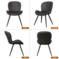Chaises de salle à manger modernes d'extérieur en tissu avec dossier confortable, rembourrage épais et coussin doux, hauteur 19 pouces, en métal pour salon
