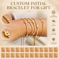 Bracelet de tennis personnalisé SongYi avec lettres en relief, bracelet empilable en zircon, étanche, pour usage quotidien, cadeau pour femme