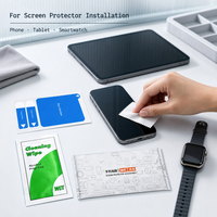 Kit de nettoyage d'écran de téléphone avec chiffon en microfibre, lingettes humides, absorbeur de poussière et autocollants de charnière – Vente en gros OEM