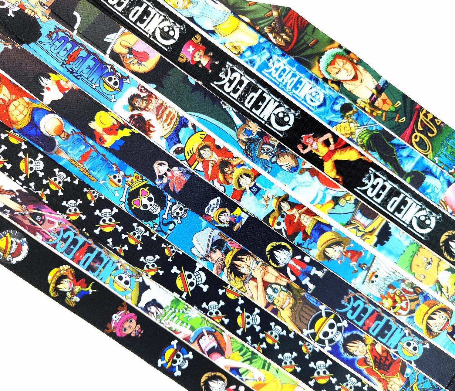 New Style Cool Cartoon One Pieces Lanyard Anti-Lost Neck Strap Satin Card Holder Phone Case Lanyard Accessories Wholesale Custom Image 3