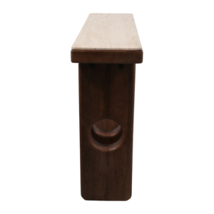 Consolle Rettangolare in Legno Massello di Mango con Piano in Pietra, Pezzo d'Arredo per Ingresso, Soggiorno e Corridoio - Product Image 3