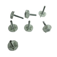 Pied de meuble réglable en plastique blanc et noir avec tête de vis cruciforme