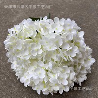 AST022 Usine Meilleure Vente Fleurs Artificielles Tête Unique Soie Vert Foncé Hortensia pour la Décoration de Mariage