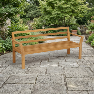 Modern Solid Teak Wood Garden Chair Durable Saber <b>Leg</b> Design Waterproof Eco-Friendly Outdoor Furniture - Product Image 2