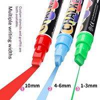 Marqueur à craie liquide effaçable à l'eau de 10 mm, épais, pour vitres de voiture, panneaux LED, dessin, peinture publicitaire DIY
