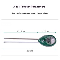 Shuangyang 3-en-1 testeur de sol de précision humidité légère et pH-mètre traitement personnalisé direct du fabricant